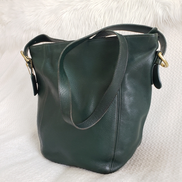 Vintage Coach Monterey Hunter Green Leather Hobo Bag - Picture 3 of 16